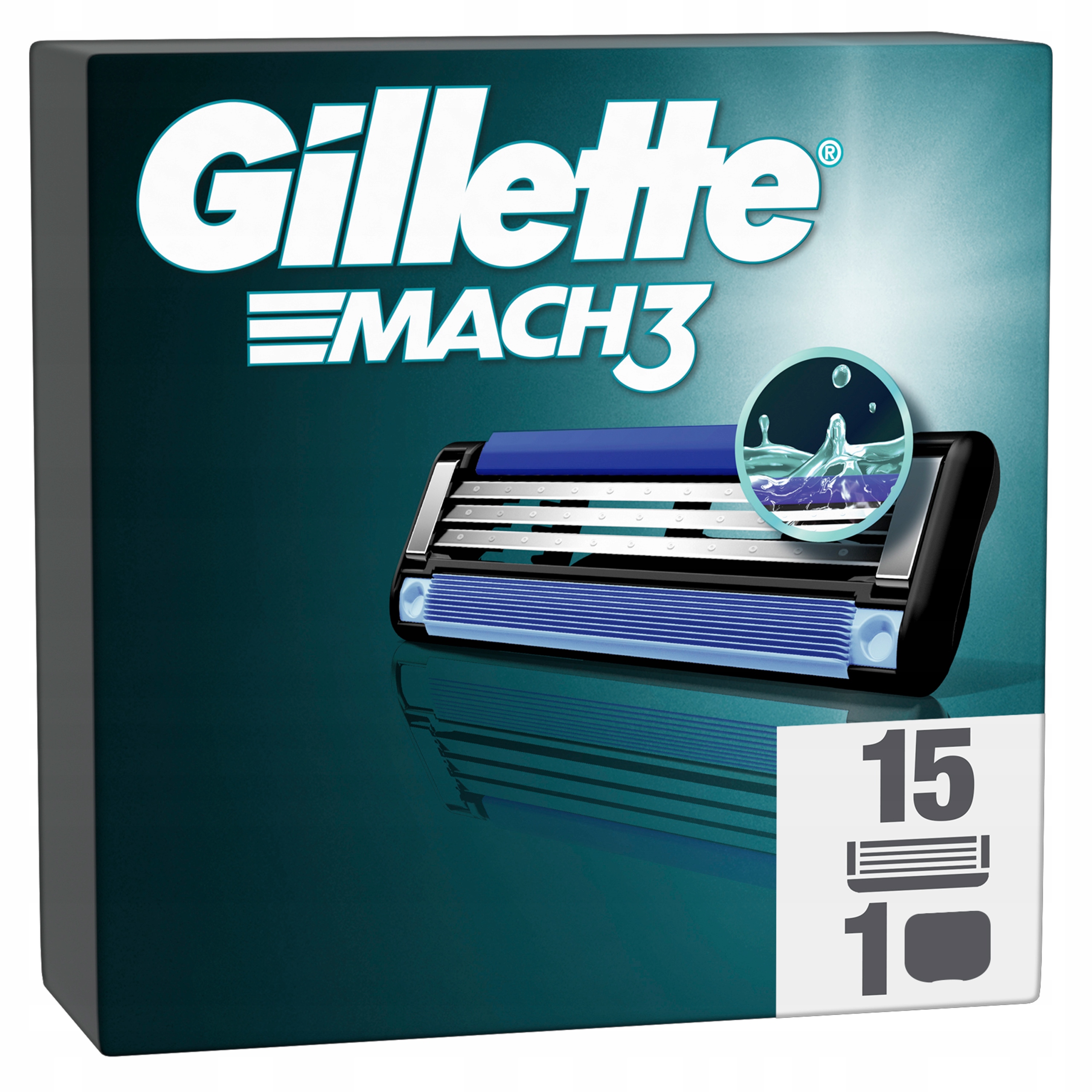 Pánsky holiaci strojček Gillette Mach3 Turbo 3 čepele 15 vymeniteľných čepelí